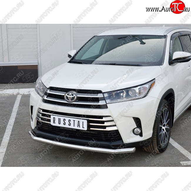 15 999 р. Одинарная защита переднего бампера диаметром 63 мм SLITKOFF Toyota Highlander XU50 дорестайлинг (2013-2017)  с доставкой в г. Новочеркасск