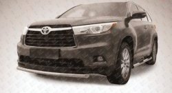 12 999 р. Защита переднего бампера из короткой трубы диаметром 57 мм Slitkoff Toyota Highlander XU50 дорестайлинг (2013-2017) (Цвет: нержавеющая полированная сталь)  с доставкой в г. Новочеркасск. Увеличить фотографию 1