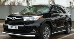 14 999 р. Одинарная защита переднего бампера диаметром 63 мм SLITKOFF Toyota Highlander XU50 дорестайлинг (2013-2017)  с доставкой в г. Новочеркасск. Увеличить фотографию 2