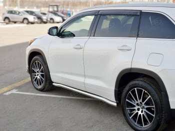 15 799 р. Защита порогов Russtal из круглой трубы диаметром 63 мм Russtal v3 Toyota Highlander XU50 дорестайлинг (2013-2017)  с доставкой в г. Новочеркасск. Увеличить фотографию 3