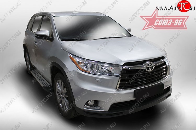 9 089 р. Пороги из алюминиевого профиля Souz-96 Toyota Highlander XU50 дорестайлинг (2013-2017)  с доставкой в г. Новочеркасск