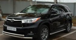 22 749 р. Широкая защита порогов Russtal Toyota Highlander XU50 дорестайлинг (2013-2017)  с доставкой в г. Новочеркасск. Увеличить фотографию 3