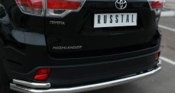 18 299 р. Защита заднего бампера (Ø63 и 42 мм, с углами, нержавейка) SLITKOFF  Toyota Highlander  XU50 (2013-2017) дорестайлинг  с доставкой в г. Новочеркасск. Увеличить фотографию 3