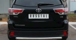 14 299 р. Защита заднего бампера (Ø63 мм, нержавейка) SLITKOFF  Toyota Highlander  XU50 (2013-2017) дорестайлинг  с доставкой в г. Новочеркасск. Увеличить фотографию 2