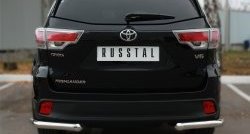 14 949 р. Защита заднего бампера (Ø63 мм уголки, нержавейка) SLITKOFF Toyota Highlander XU50 дорестайлинг (2013-2017)  с доставкой в г. Новочеркасск. Увеличить фотографию 2