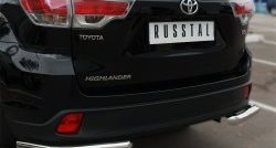 14 949 р. Защита заднего бампера (Ø63 мм уголки, нержавейка) SLITKOFF Toyota Highlander XU50 дорестайлинг (2013-2017)  с доставкой в г. Новочеркасск. Увеличить фотографию 3