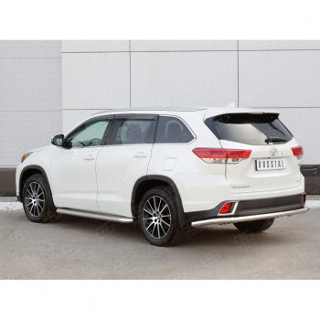 15 949 р. Защита заднего бампера (Ø63 мм, нержавейка) SLITKOFF Toyota Highlander XU50 рестайлинг (2016-2020)  с доставкой в г. Новочеркасск. Увеличить фотографию 2