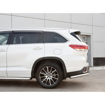 15 949 р. Защита заднего бампера (Ø63 мм, нержавейка) SLITKOFF Toyota Highlander XU50 рестайлинг (2016-2020)  с доставкой в г. Новочеркасск. Увеличить фотографию 3