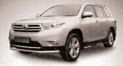 11 349 р. Одинарная защита переднего бампера из трубы диаметром 57 мм Slitkoff  Toyota Highlander  XU40 (2010-2013) рестайлинг (Цвет: нержавеющая полированная сталь)  с доставкой в г. Новочеркасск. Увеличить фотографию 1