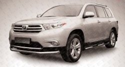 12 749 р. Одинарная защита переднего бампера диаметром 76 мм Slitkoff Toyota Highlander XU40 рестайлинг (2010-2013) (Цвет: нержавеющая полированная сталь)  с доставкой в г. Новочеркасск. Увеличить фотографию 1