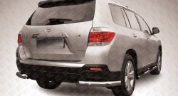 Защита заднего бампера из двух боковых уголков диаметром 76 мм Slitkoff Toyota Highlander XU40 рестайлинг (2010-2013)