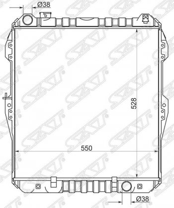 8 299 р. Радиатор двигателя SAT Toyota Hilux N140, N150, N160, N170 рестайлинг (2001-2005)  с доставкой в г. Новочеркасск. Увеличить фотографию 1