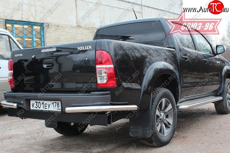 9 539 р. Защита заднего бампера из боковых уголков Souz-96 (d60) Toyota Hilux AN20,AN30  2-ой рестайлинг (2011-2016)  с доставкой в г. Новочеркасск