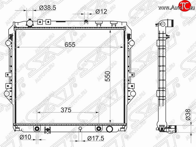 12 699 р. Радиатор двигателя SAT  Toyota Hilux  AN120 (2016-2020) дорестайлинг  с доставкой в г. Новочеркасск