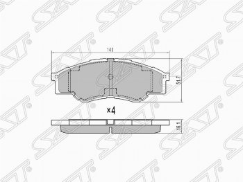 719 р. Колодки тормозные (передние) (короткая база) SAT Toyota Hilux AN10,AN20 дорестайлинг (2004-2008)  с доставкой в г. Новочеркасск. Увеличить фотографию 1