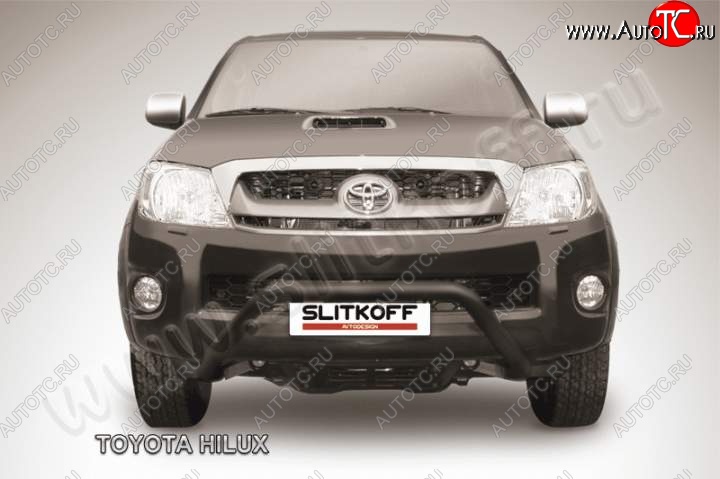 19 599 р. Кенгурятник d57 низкий широкий мини Slitkoff  Toyota Hilux  AN10,AN20 (2008-2011) 1-ый рестайлинг (Цвет: серебристый)  с доставкой в г. Новочеркасск