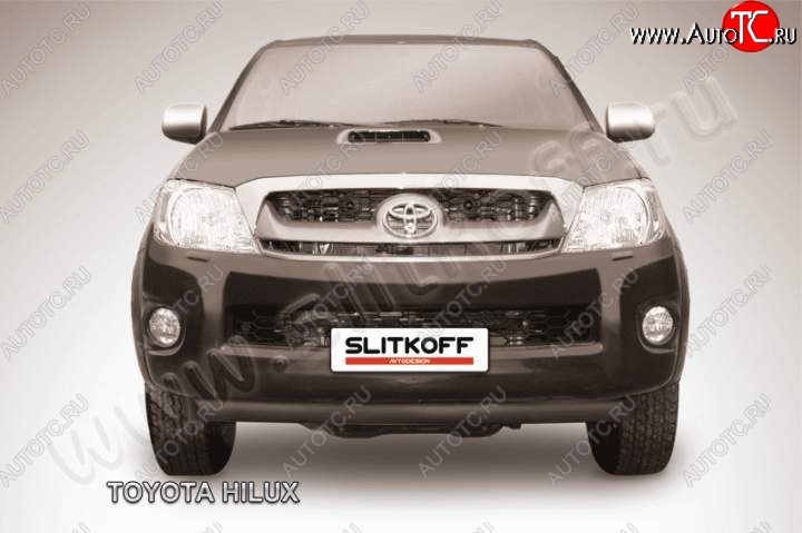 9 099 р. Защита переднего бампера из трубы d57 Slitkoff  Toyota Hilux  AN10,AN20 (2008-2011) 1-ый рестайлинг (Цвет: серебристый)  с доставкой в г. Новочеркасск