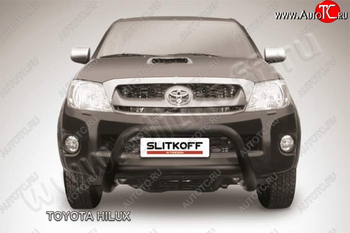 20 949 р. Кенгурятник d76 низкий Slitkoff  Toyota Hilux  AN10,AN20 (2008-2011) 1-ый рестайлинг (Цвет: серебристый)  с доставкой в г. Новочеркасск