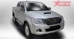 9 899 р. Пороги из алюминиевого профиля Souz-96  Toyota Hilux  AN20,AN30 (2011-2016)  2-ой рестайлинг  с доставкой в г. Новочеркасск. Увеличить фотографию 1