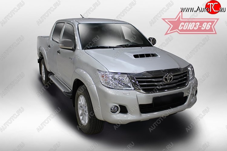 9 899 р. Пороги из алюминиевого профиля Souz-96 Toyota Hilux AN20,AN30  2-ой рестайлинг (2011-2016)  с доставкой в г. Новочеркасск