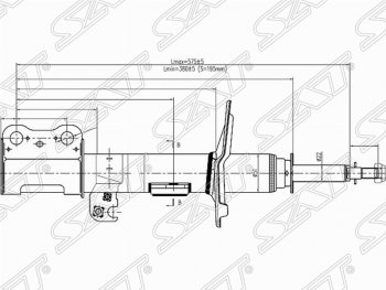 3 199 р. Правый амортизатор передний SAT Toyota Noah 1 дорестайлинг (2001-2004)  с доставкой в г. Новочеркасск. Увеличить фотографию 1