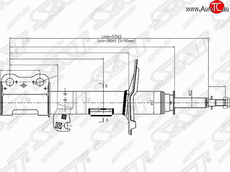 3 199 р. Правый амортизатор передний SAT  Toyota Ipsum  ACM20 - Noah  1  с доставкой в г. Новочеркасск