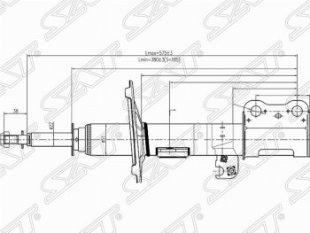 3 399 р. Левый амортизатор передний SAT Toyota Noah 1 дорестайлинг (2001-2004)  с доставкой в г. Новочеркасск. Увеличить фотографию 1