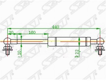 729 р. Газовый упор капота SAT Toyota Land Cruiser 100 2-ой рестайлинг (2005-2007)  с доставкой в г. Новочеркасск. Увеличить фотографию 1