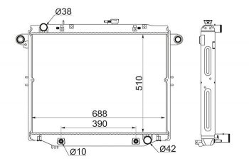 Радиатор двигателя SAT SAT (1HDFTE 4.2 DIESEL) Toyota (Тойота) Land Cruiser (Лэнд)  100 (1998-2007) 100 дорестайлинг, 1-ый рестайлинг, 2-ой рестайлинг