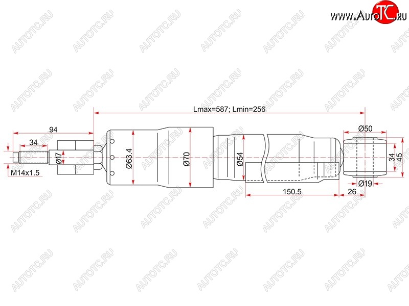 2 769 р. Амортизатор задний LH=RH SAT  Toyota Land Cruiser  100 (1998-2007) дорестайлинг, 1-ый рестайлинг, 2-ой рестайлинг  с доставкой в г. Новочеркасск