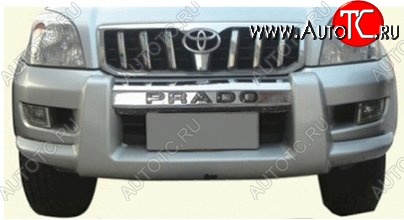 19 449 р. Накладка на передний бампер CT Toyota Land Cruiser Prado J120 (2002-2009) (Неокрашенная)  с доставкой в г. Новочеркасск