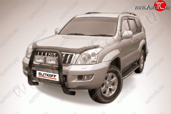 20 549 р. Кенгурятник d76 высокий  Toyota Land Cruiser Prado  J120 (2002-2009) (Цвет: серебристый)  с доставкой в г. Новочеркасск