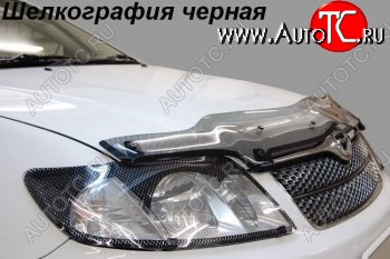 2 399 р. Защита фар (J120-J125) CA-Plastic  Toyota Land Cruiser Prado  J120 (2002-2009) (Шелкография черная)  с доставкой в г. Новочеркасск