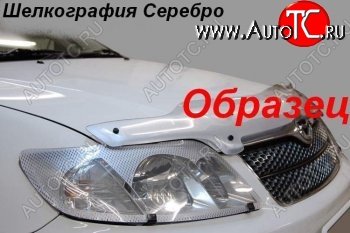 2 399 р. Защита фар (J120-J125) CA-Plastic  Toyota Land Cruiser Prado  J120 (2002-2009) (Шелкография серебро)  с доставкой в г. Новочеркасск