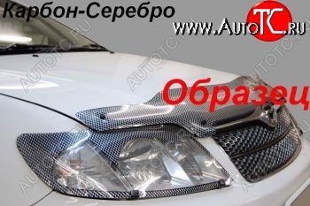 2 659 р. Защита фар (J120-J125) CA-Plastic  Toyota Land Cruiser Prado  J120 (2002-2009) (Шелкография карбон-серебро)  с доставкой в г. Новочеркасск