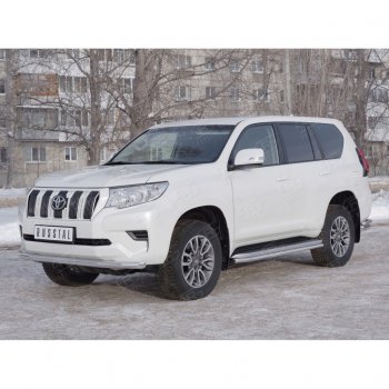 18 399 р. Защита переднего бампера (Ø63 мм, нержавейка) SLITKOFF Toyota Land Cruiser Prado J150 2-ой рестайлинг (2017-2020)  с доставкой в г. Новочеркасск. Увеличить фотографию 3