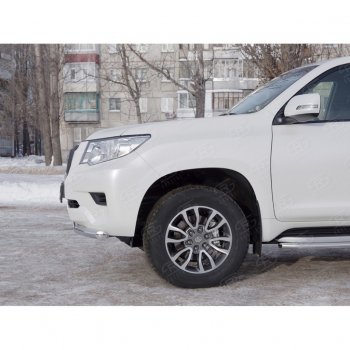 18 399 р. Защита переднего бампера (Ø63 мм, нержавейка) SLITKOFF Toyota Land Cruiser Prado J150 2-ой рестайлинг (2017-2020)  с доставкой в г. Новочеркасск. Увеличить фотографию 4