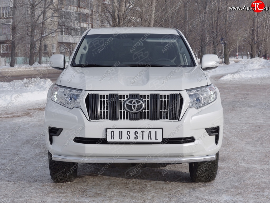 18 399 р. Защита переднего бампера (Ø63 мм, нержавейка) SLITKOFF Toyota Land Cruiser Prado J150 2-ой рестайлинг (2017-2020)  с доставкой в г. Новочеркасск