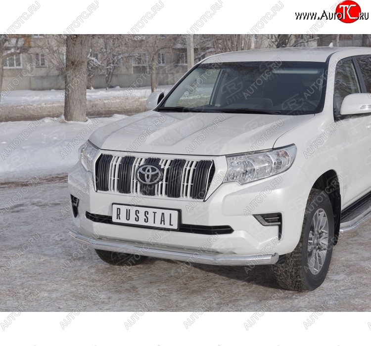 16 849 р. Одинарная защита переднего бампера диаметром 76 мм  Toyota Land Cruiser Prado  J150 (2017-2020) 2-ой рестайлинг  с доставкой в г. Новочеркасск