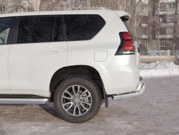 20 349 р. Защита заднего бампера (Ø63 мм, нержавейка) SLITKOFF Toyota Land Cruiser Prado J150 2-ой рестайлинг (2017-2020)  с доставкой в г. Новочеркасск. Увеличить фотографию 2