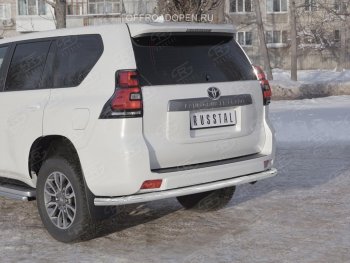 20 349 р. Защита заднего бампера (Ø63 мм, нержавейка) SLITKOFF Toyota Land Cruiser Prado J150 2-ой рестайлинг (2017-2020)  с доставкой в г. Новочеркасск. Увеличить фотографию 4