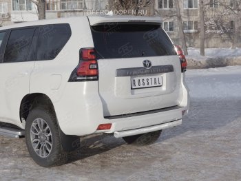 15 499 р. Защита заднего бампера (Ø76 мм, нержавейка) SLITKOFF  Toyota Land Cruiser Prado  J150 (2017-2020) 2-ой рестайлинг  с доставкой в г. Новочеркасск. Увеличить фотографию 3