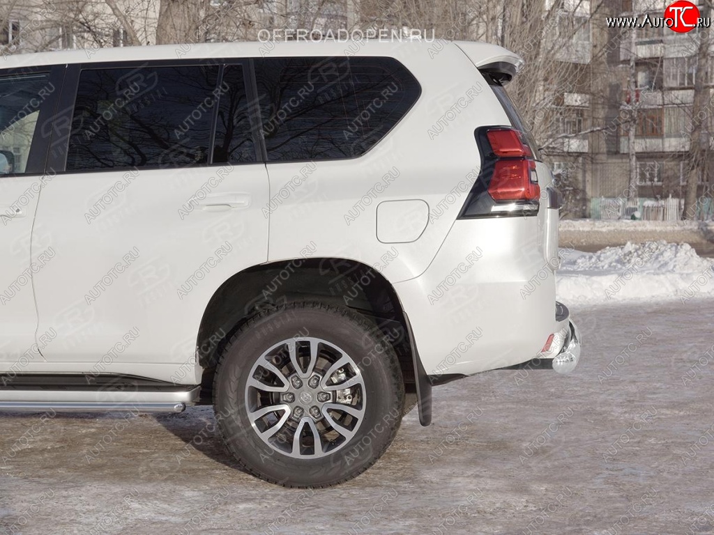 15 499 р. Защита заднего бампера (Ø76 мм, нержавейка) SLITKOFF  Toyota Land Cruiser Prado  J150 (2017-2020) 2-ой рестайлинг  с доставкой в г. Новочеркасск