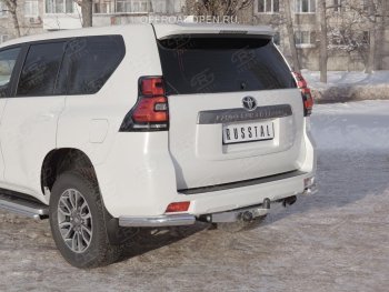 9 699 р. Защита заднего бампера (Ø76 мм уголки, нержавейка) SLITKOFF  Toyota Land Cruiser Prado  J150 (2017-2020) 2-ой рестайлинг  с доставкой в г. Новочеркасск. Увеличить фотографию 4