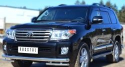 29 999 р. Защита переднего бампера (2 трубы Ø76 и 42 мм, нержавейка) SLITKOFF  Toyota Land Cruiser  200 (2012-2015) 1-ый рестайлинг  с доставкой в г. Новочеркасск. Увеличить фотографию 2