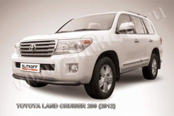 8 699 р. Защита переднего бампер Slitkoff  Toyota Land Cruiser  200 (2012-2015) 1-ый рестайлинг (Цвет: серебристый)  с доставкой в г. Новочеркасск. Увеличить фотографию 1