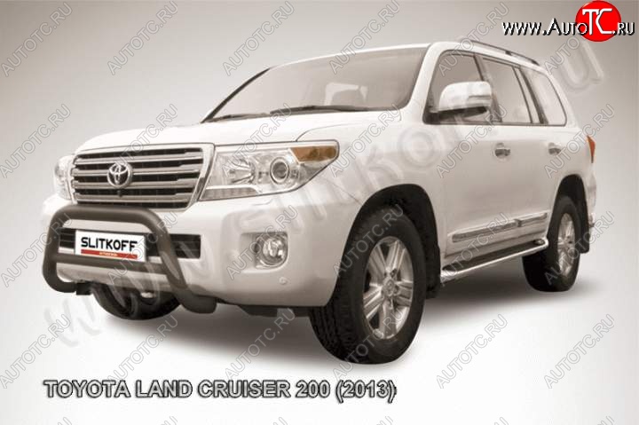 21 699 р. Кенгурятник d76 низкий  Toyota Land Cruiser  200 (2012-2015) 1-ый рестайлинг (Цвет: серебристый)  с доставкой в г. Новочеркасск