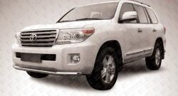 12 399 р. Одинарная защита переднего бампера из трубы диаметром 76 мм Slitkoff  Toyota Land Cruiser  200 (2012-2015) 1-ый рестайлинг (Цвет: нержавеющая полированная сталь)  с доставкой в г. Новочеркасск. Увеличить фотографию 1