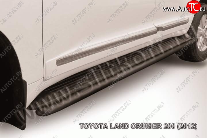 8 349 р. Защита штатного порога d42 Slitkoff  Toyota Land Cruiser  200 (2012-2015) 1-ый рестайлинг (Цвет: серебристый)  с доставкой в г. Новочеркасск