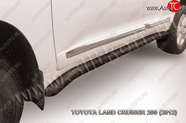 13 199 р. Защита порогов Slitkoff  Toyota Land Cruiser  200 (2012-2015) 1-ый рестайлинг (Цвет: серебристый)  с доставкой в г. Новочеркасск